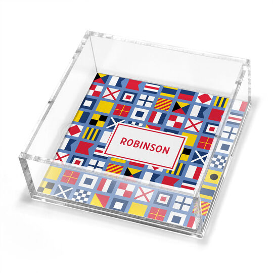 Nautical Flags Petite Lucite Trinket Tray
